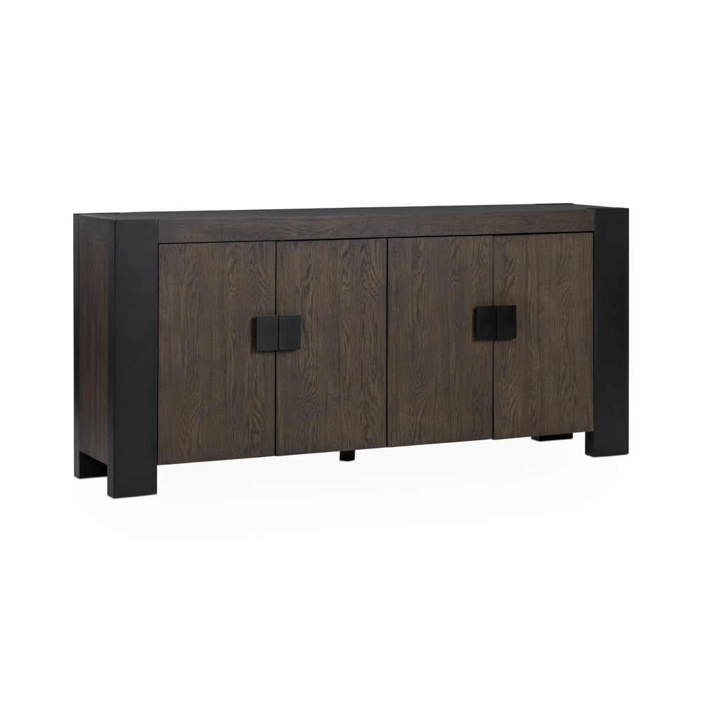 Deaven Solid Wood 4-Door Buffet - Toasted Brown