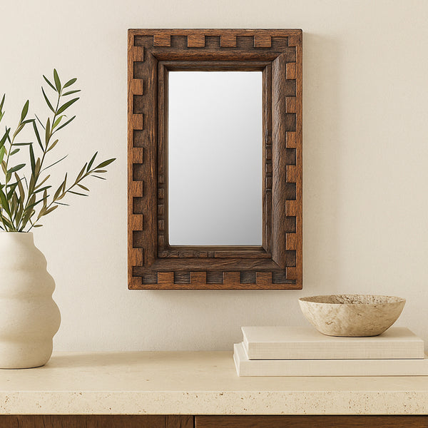 Moe's Holland Small Brown Mirror with Mango Wood
