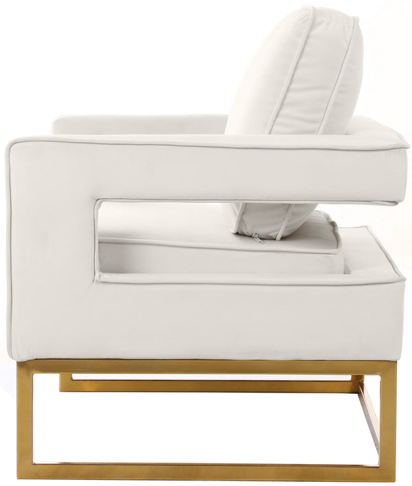 Alfonso Accent Chair In Cream Velvet