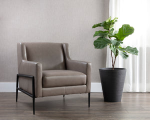TALULA LOUNGE CHAIR - ALPINE GREY LEATHER