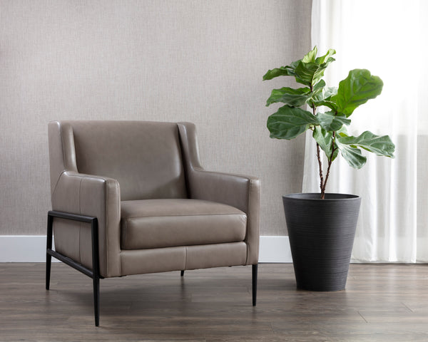 TALULA LOUNGE CHAIR - ALPINE GREY LEATHER