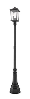 Beacon 2 Light Outdoor Post Mounted Fixture in Black Finish