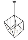 Vertical 7 Light Pendant in Matte Black + Brushed Nickel Finish