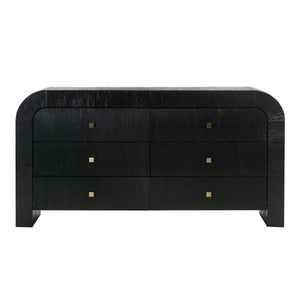 Hump 6 Drawer Black Dresser