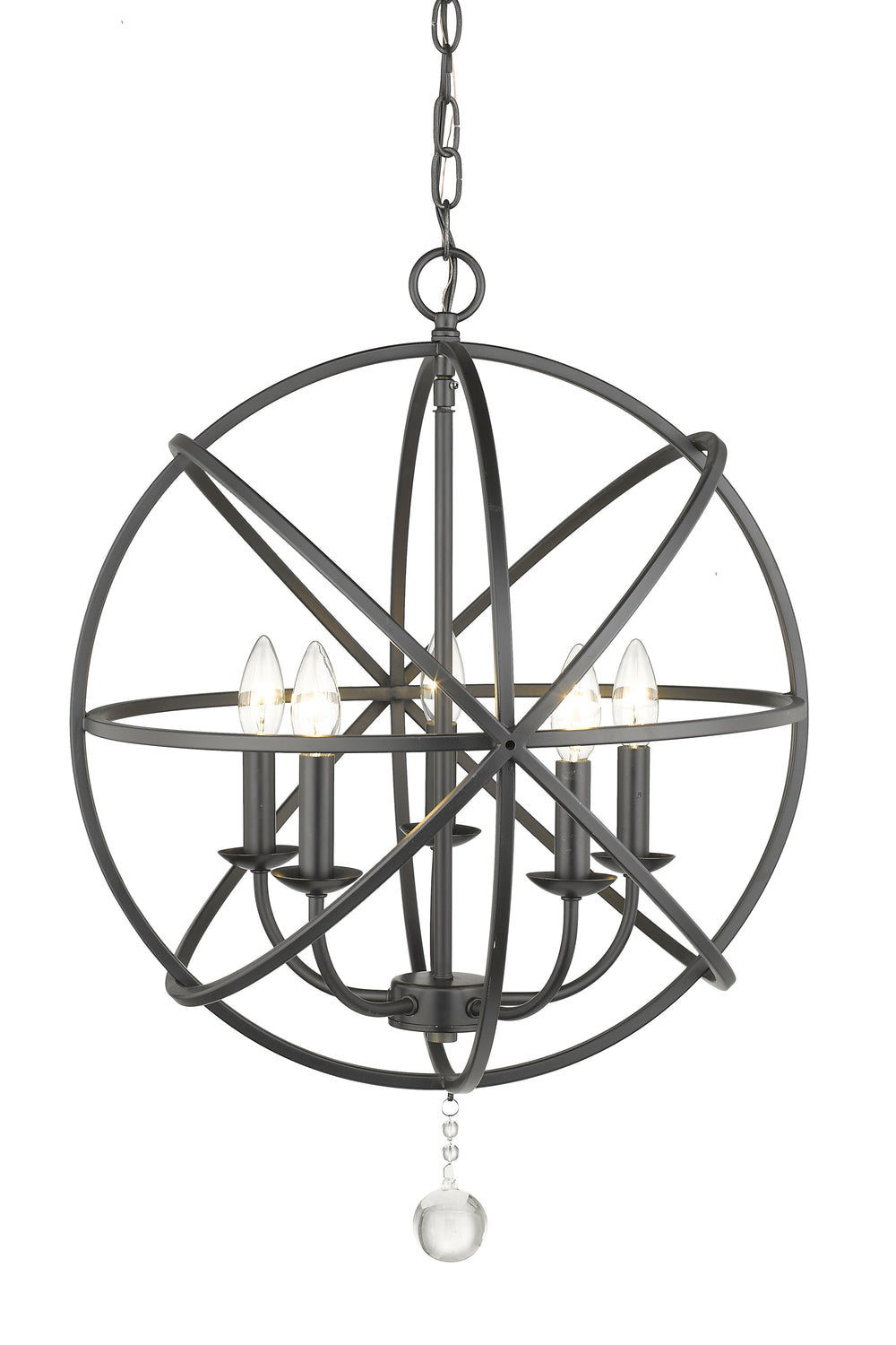 Tull 5 Light Chandelier in Matte Black Finish