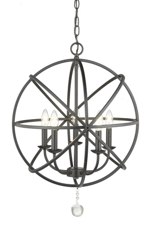 Tull 5 Light Chandelier in Matte Black Finish