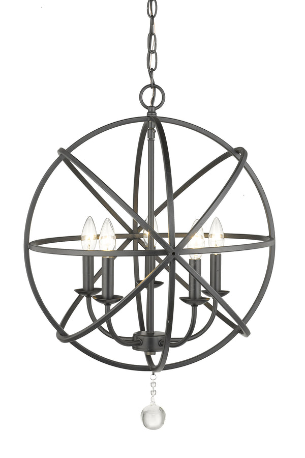 Tull 5 Light Chandelier in Matte Black Finish