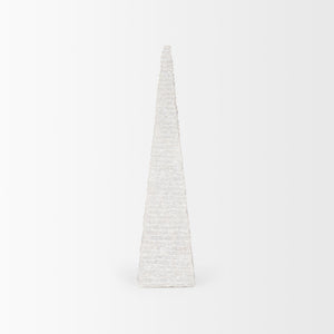 Pyramis White Rough Marble Obelisk 16"