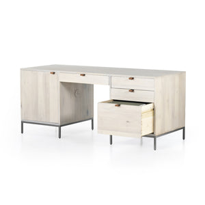 Trey Executive Desk In Dove Poplar
