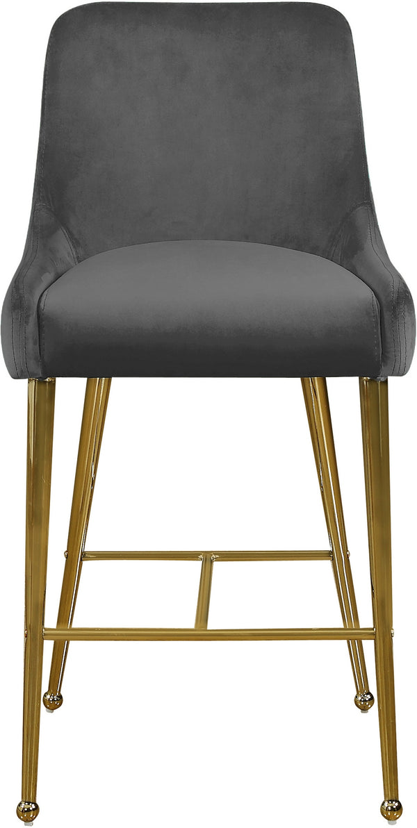 Irvin Stool In Grey Velvet