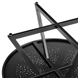 Markle KD Outdoor Metal Round Coffee Table, Metallic Gunmetal