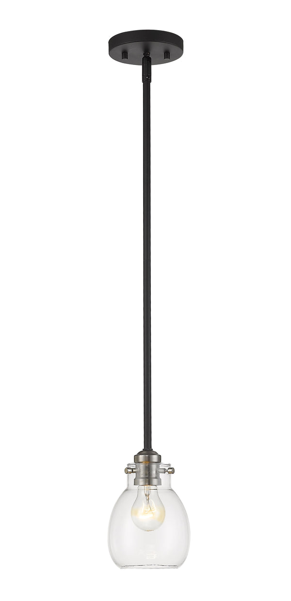Kraken 1 Light Mini Pendant in Matte Black + Brushed Nickel Finish