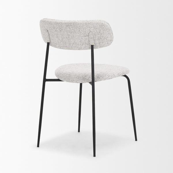 Casey Matte Black Metal w/ Gray Fabric Dining Chair