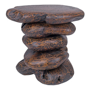 Katniss Reclaimed Teak Side/ End Table, Ebonized Teak