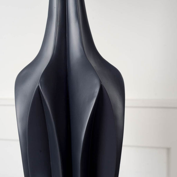 Bravar III 30" Gray-Blue Resin Base w/ Gray Fabric Shade Table Lamp