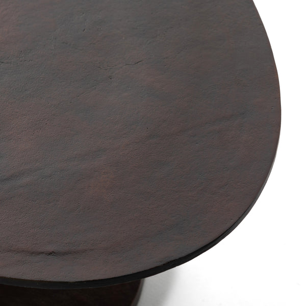 Simone Oval Coffee Table In Antique Rust