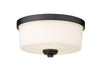 Arlington 2 Light Flush Mount in Matte Black Finish