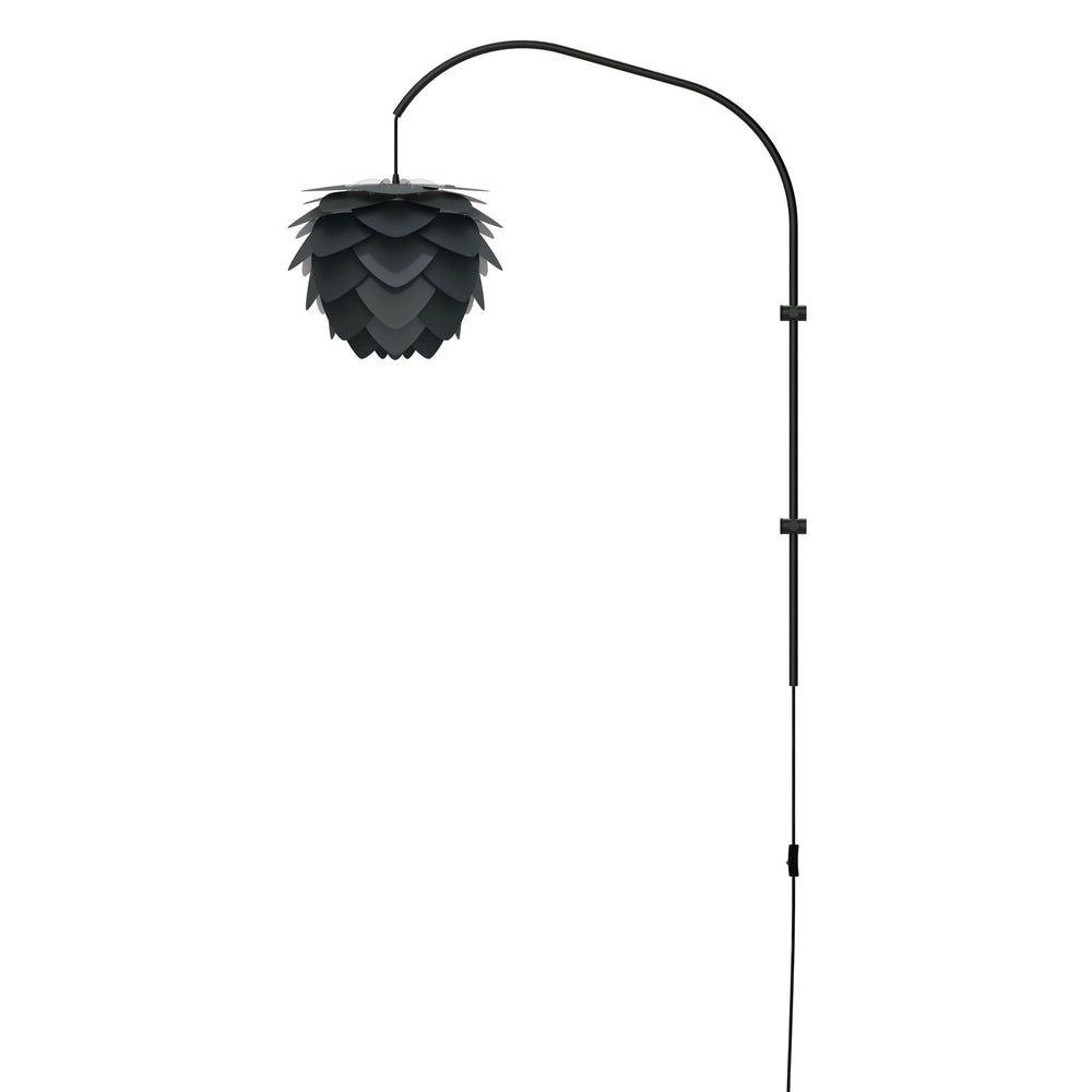 Aluvia Mini 1-Light Wall Lamp in Anthracite with Black Wall Hanger