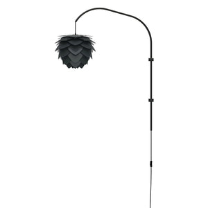 Aluvia Mini 1-Light Wall Lamp in Anthracite with Black Wall Hanger