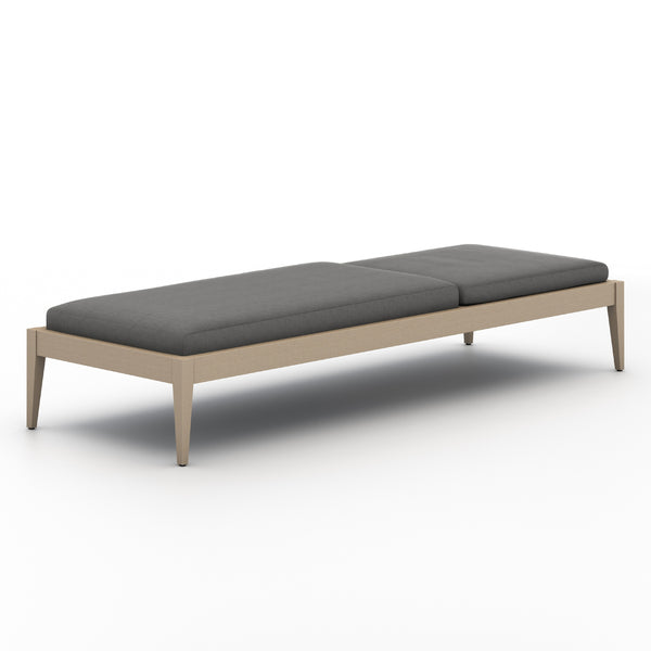 Sherwood Outdoor Chaise Lounge In Brown/Charcoal