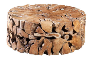 Teak Slice Coffee Table, Round