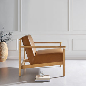 Arnold Faux Leather Accent Arm Chair, Casa Caramel