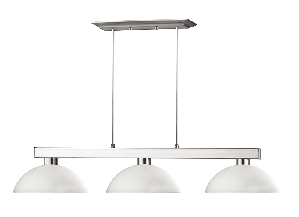 Cobalt 3 Light Billiard Light in Brushed Nickel Finish