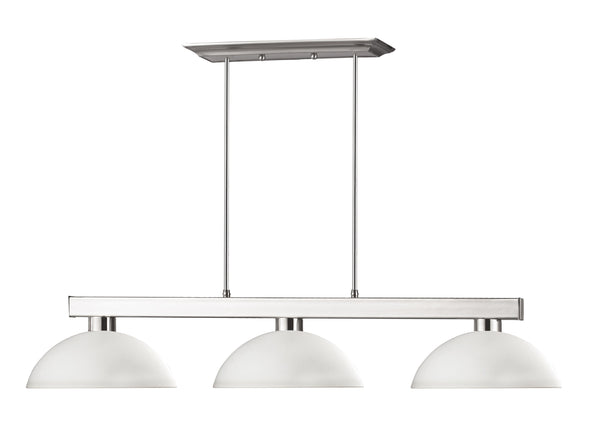 Cobalt 3 Light Billiard Light in Brushed Nickel Finish