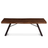London Loft 54-Inch Acacia Wood Live Edge Coffee Table in Walnut Finish