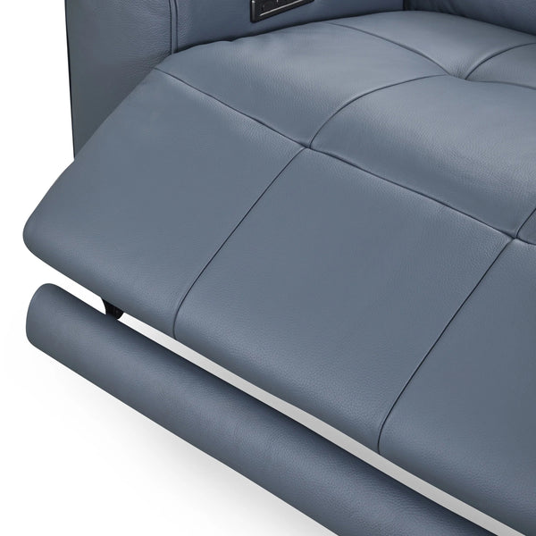 Alea Leather Power Recliner Sofa - Smoke Blue