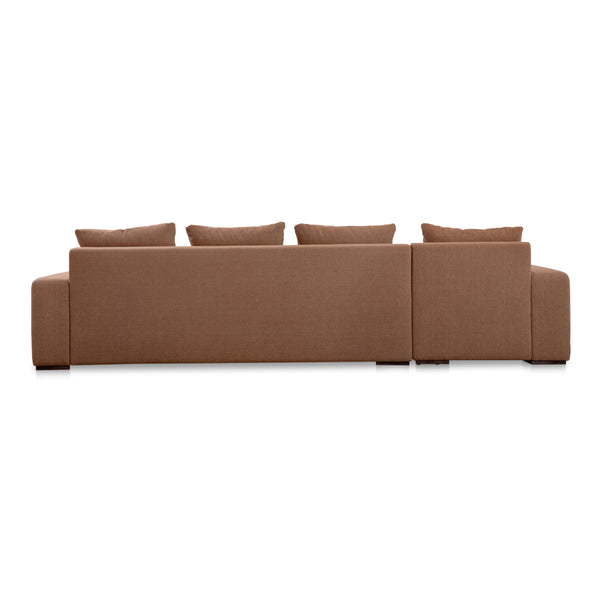 Moe's Thomas Sectional in Rust Orange with Feather Blend