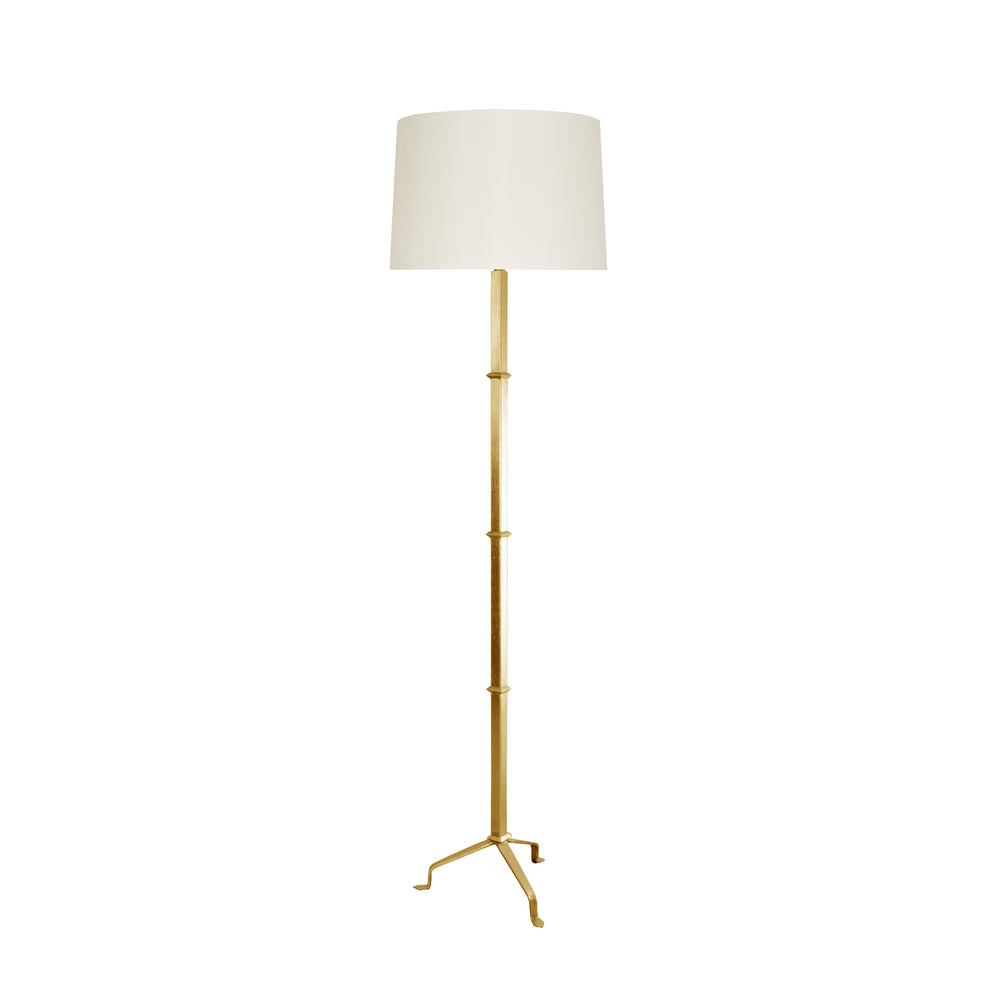 THREE LEG FLOOR LAMP IN GOLD LEAF