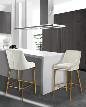 Lynette Stool In Cream Velvet