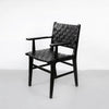 Cahyo Woven Leather Dining Arm Chair - Black