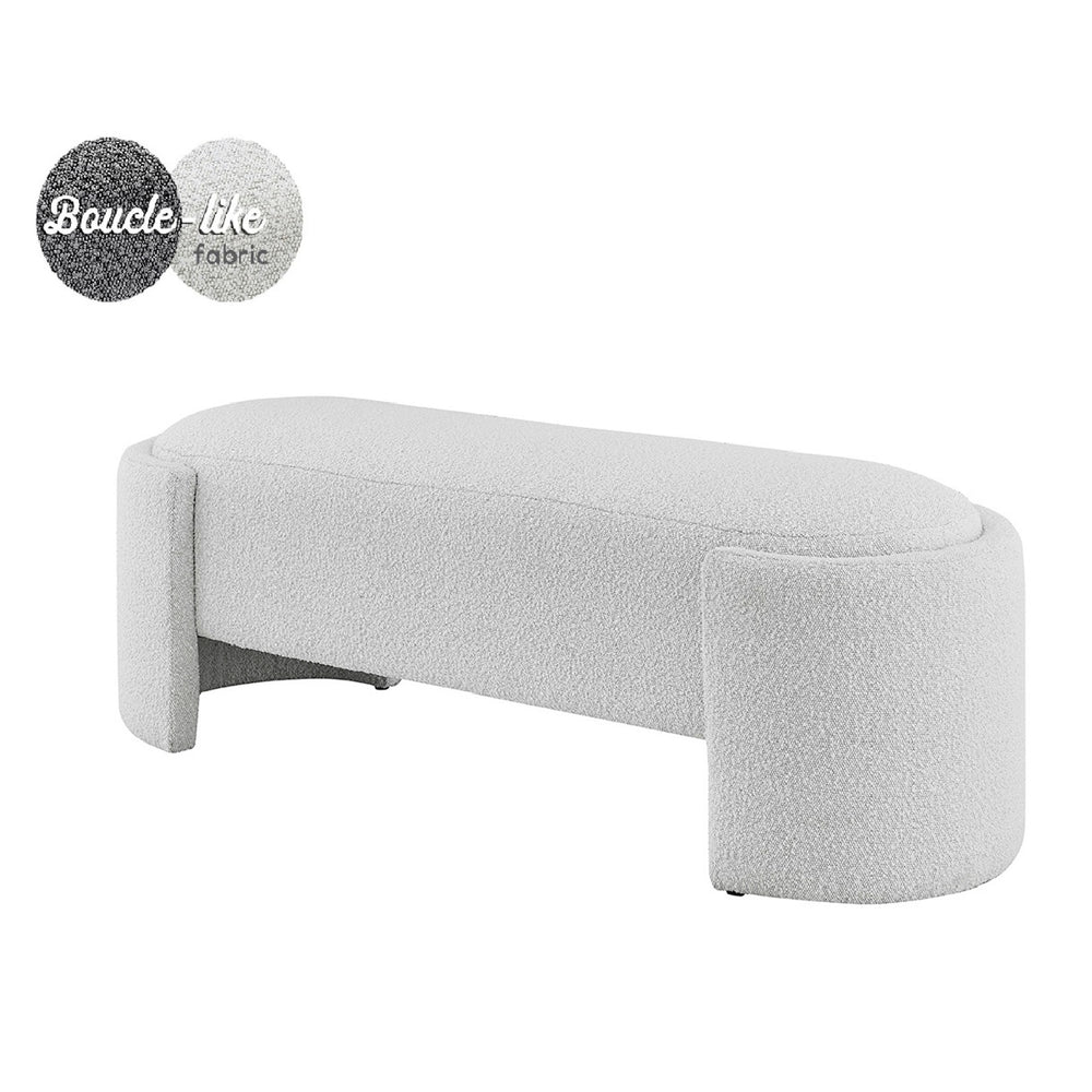 Felicia Fabric Bench, Boucle Beige