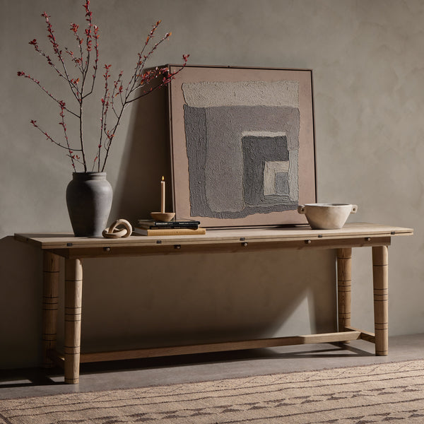 Flip Top Console Table In Toasted Ash