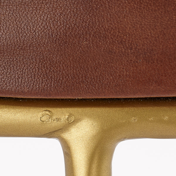  Henry Round Leather Counter Stool, Brown