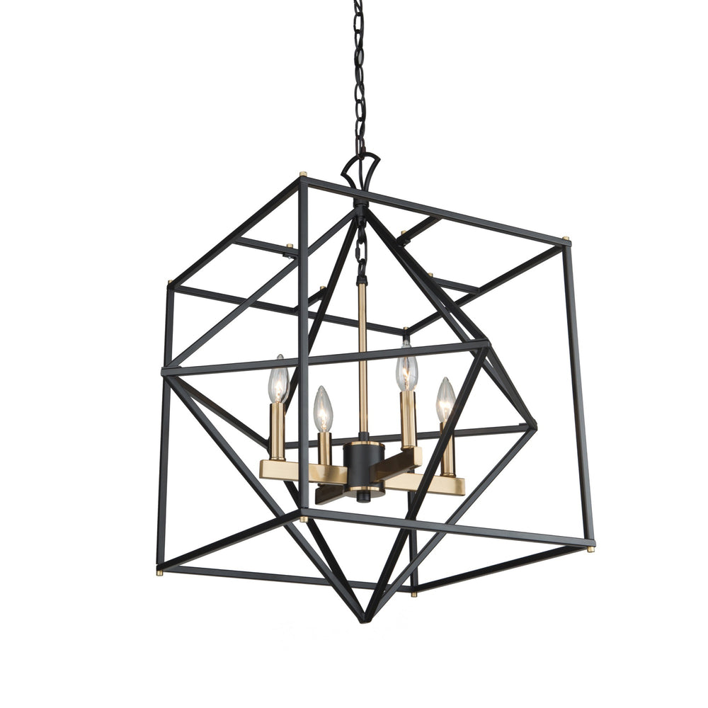 Roxton AC11204 Chandelier in Matte Black & Harvest Brass