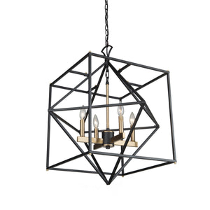 Roxton AC11204 Chandelier in Matte Black & Harvest Brass