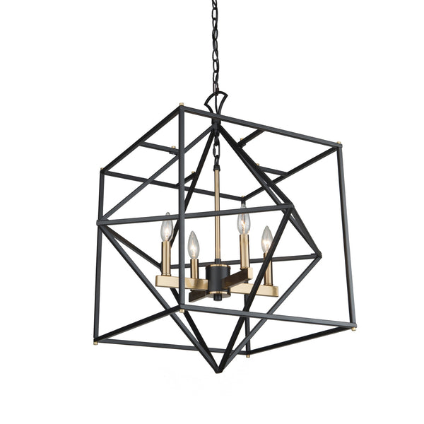 Roxton AC11204 Chandelier in Matte Black & Harvest Brass