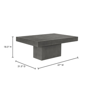 Moe's Maxima Outdoor Coffee Table in Grey