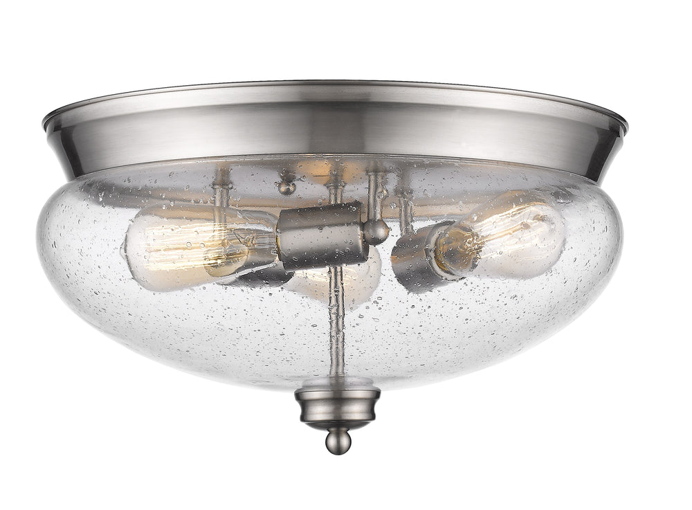Amon 3 Light Flush Mount in Brushed Nickel Finish