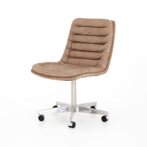 Malibu Industrial Desk Chair In Natural Washed Mushroo