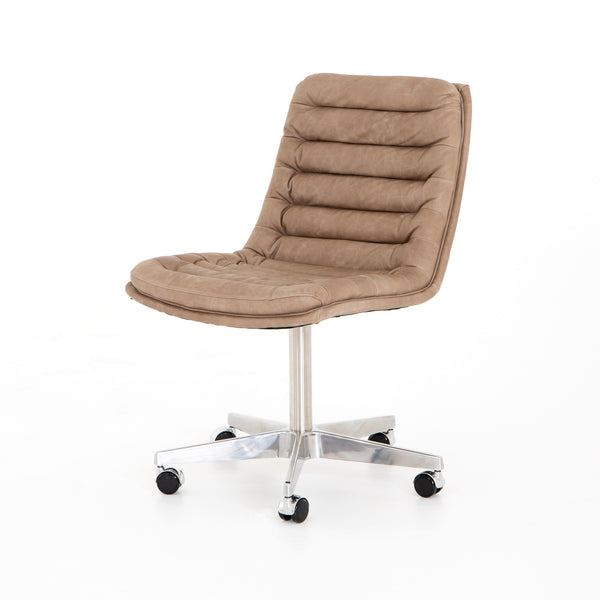 Malibu Industrial Desk Chair In Natural Washed Mushroo