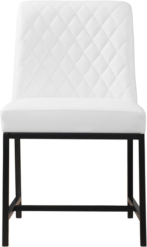 Bernard Dining Chair In White Faux Leather