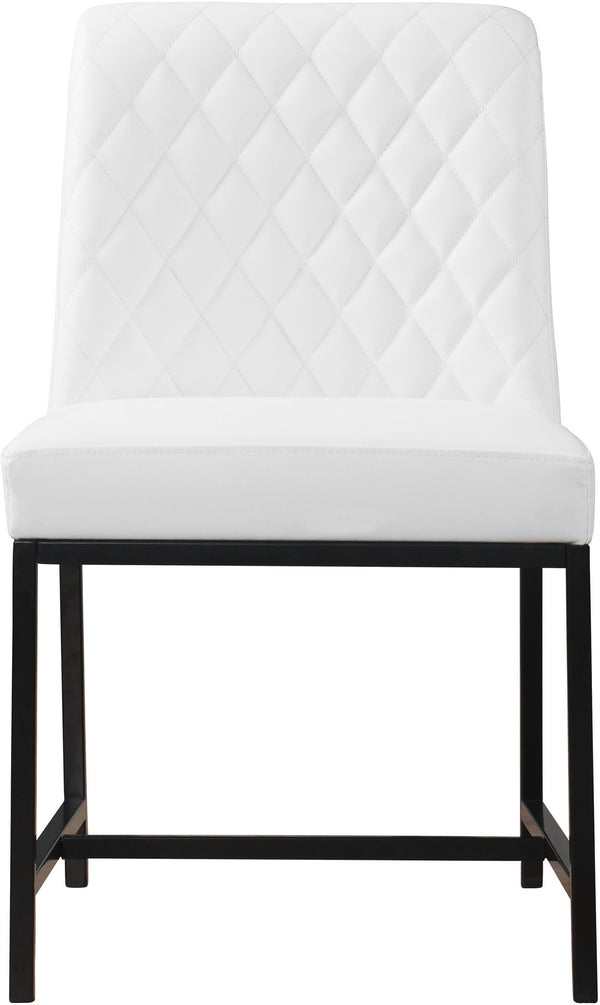 Bernard Dining Chair In White Faux Leather