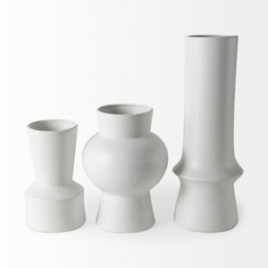Laforge 10.8H Medium White Ceramic Vase