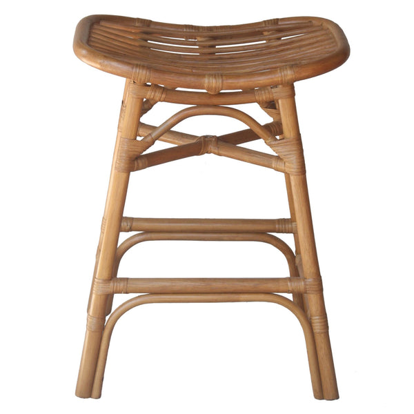Damara Rattan Counter Stool In Canary Brown 