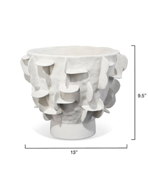  Helios Ceramic Decorative Vase, White