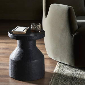 Odeon End Table In Distressed Graphite Concrete